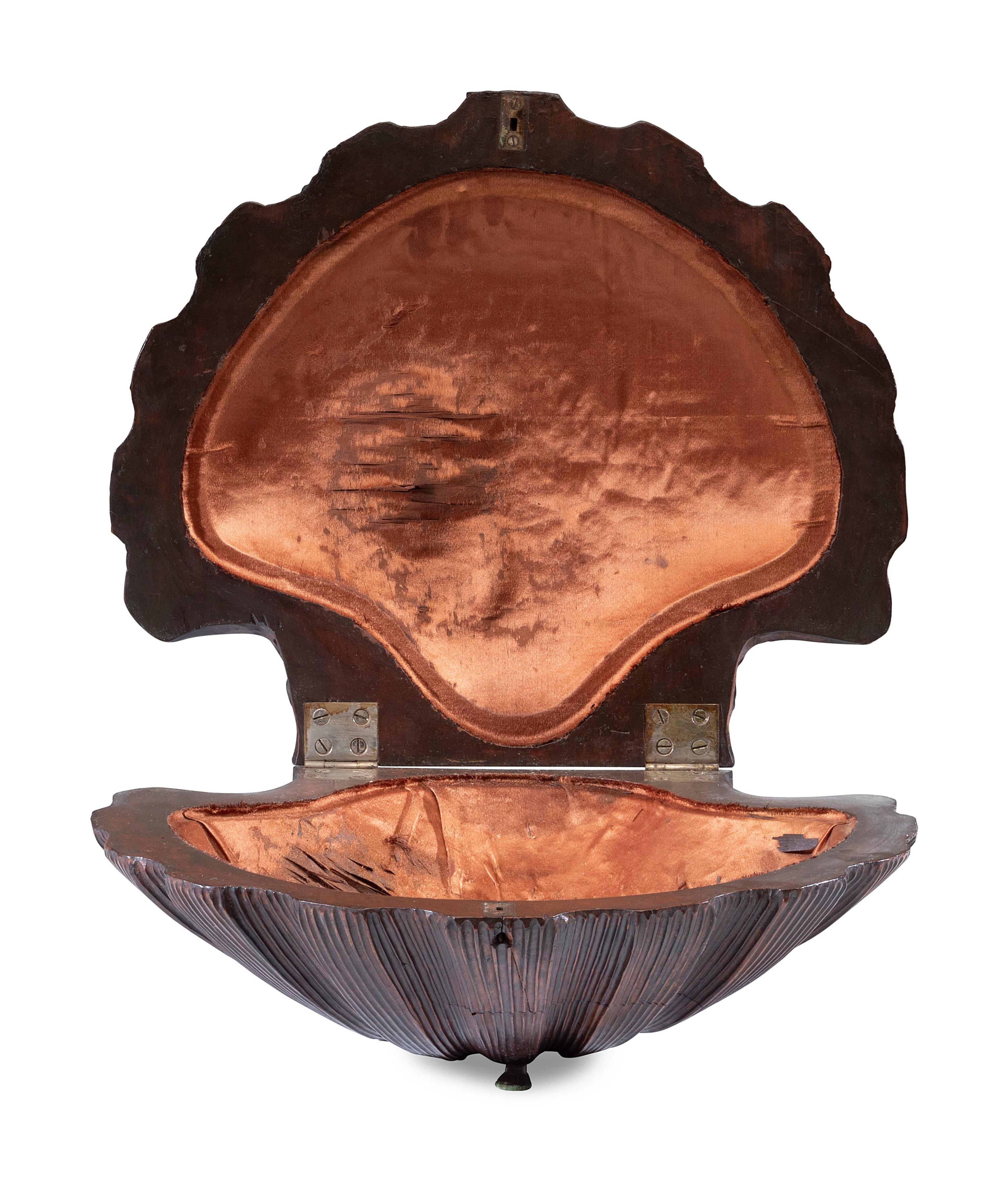 A Carved Walnut Shell Box