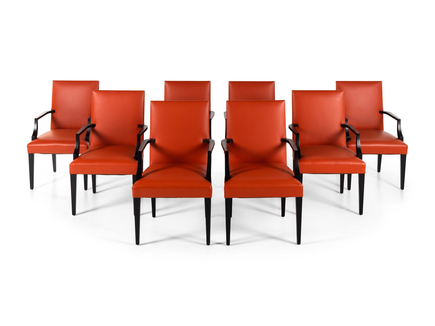A Set of Eight Dessin Fournir Claflin Dining Chairs