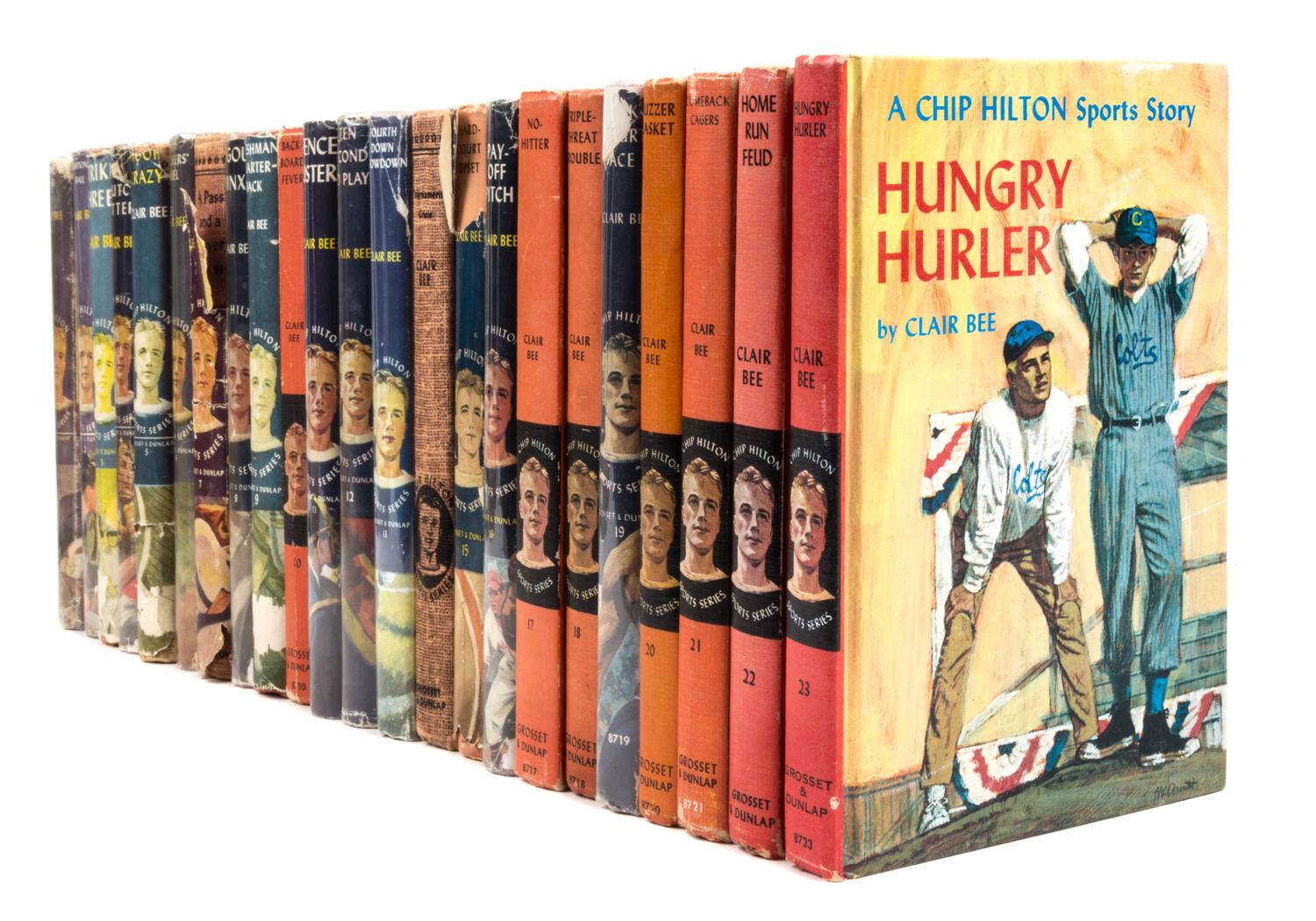 BEE, CLAIRE. A complete run (23 vols.) from the Chip Hilton Sports Series. New York, various dates, including the Hungry Hurler.
