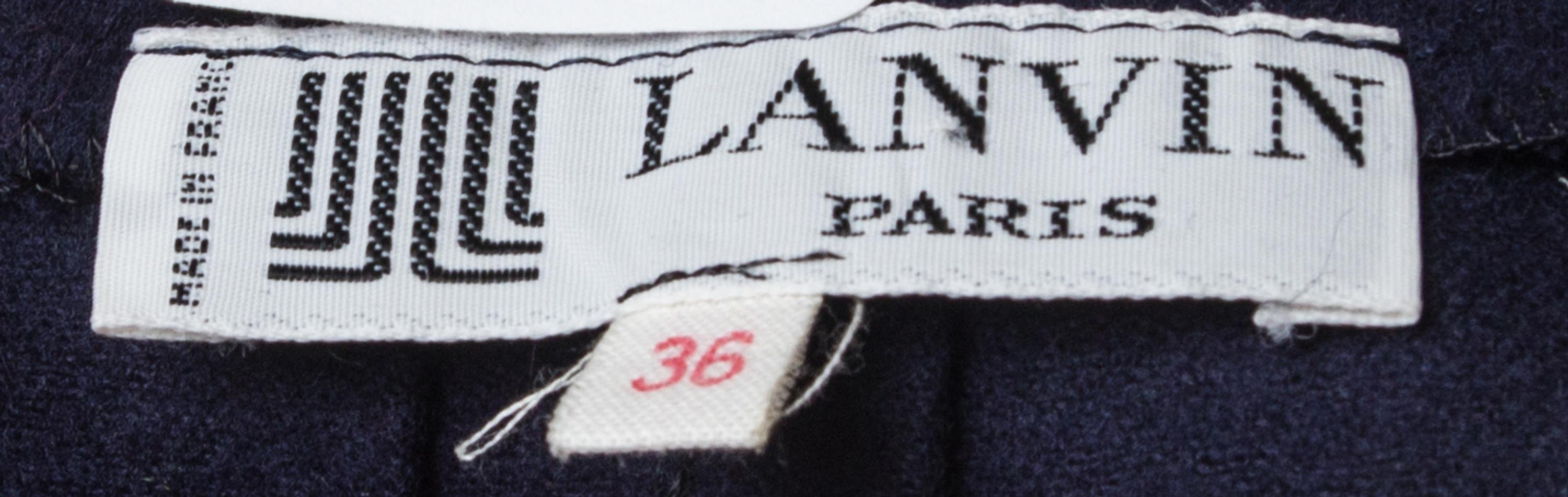 A Lanvin Navy Wool Jacket Ensemble, Pants size 36.