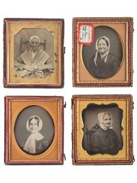 [EARLY PHOTOGRAPHY]. 26 sixth plate daguerreotype portraits of middle aged and older women wearing bonnets.