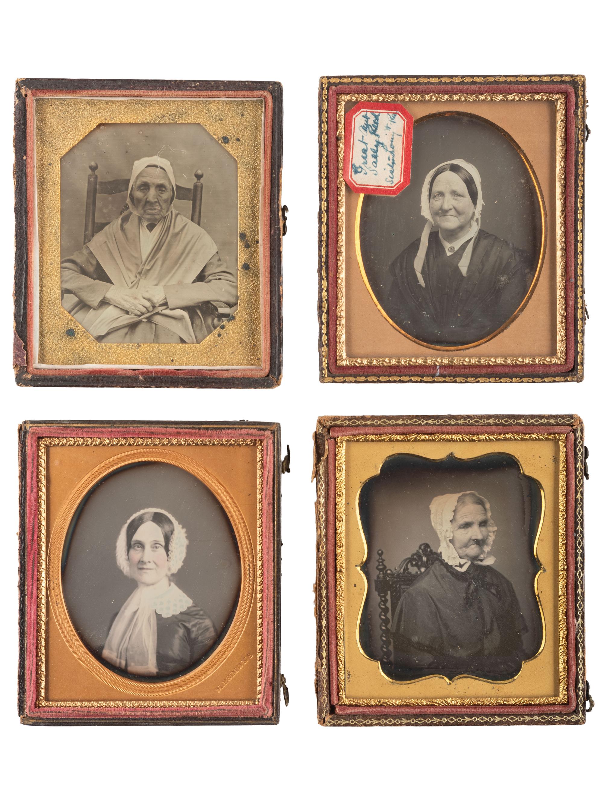 [EARLY PHOTOGRAPHY]. 26 sixth plate daguerreotype portraits of middle aged and older women wearing bonnets.