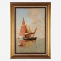 Walter Blackman (American, 1847-1928) Sailing in a Venetian Lagoon