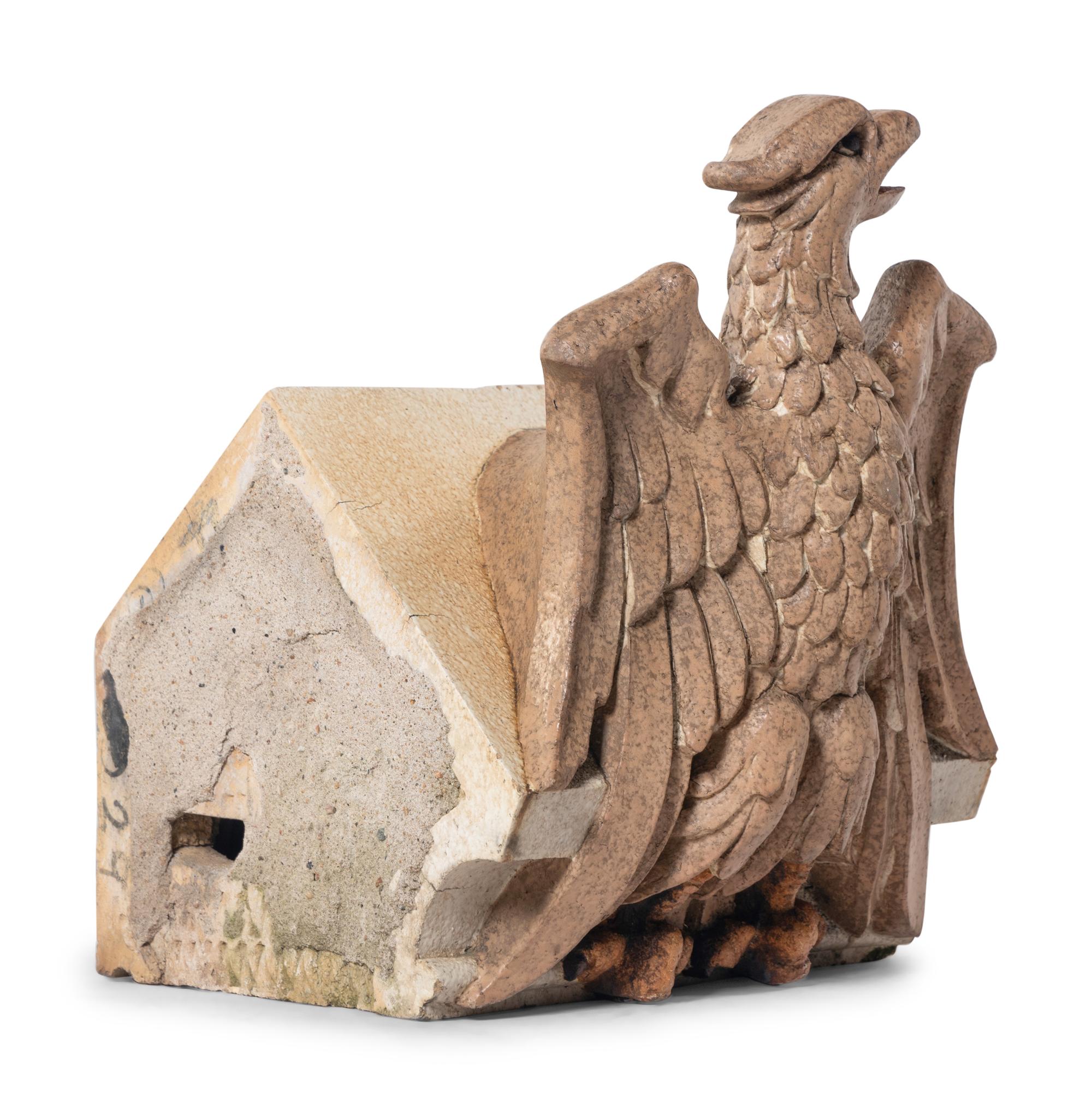 A Glazed Terracotta Eagle Architectural Ornament
