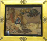Pair of woolworked pictures circa 1820