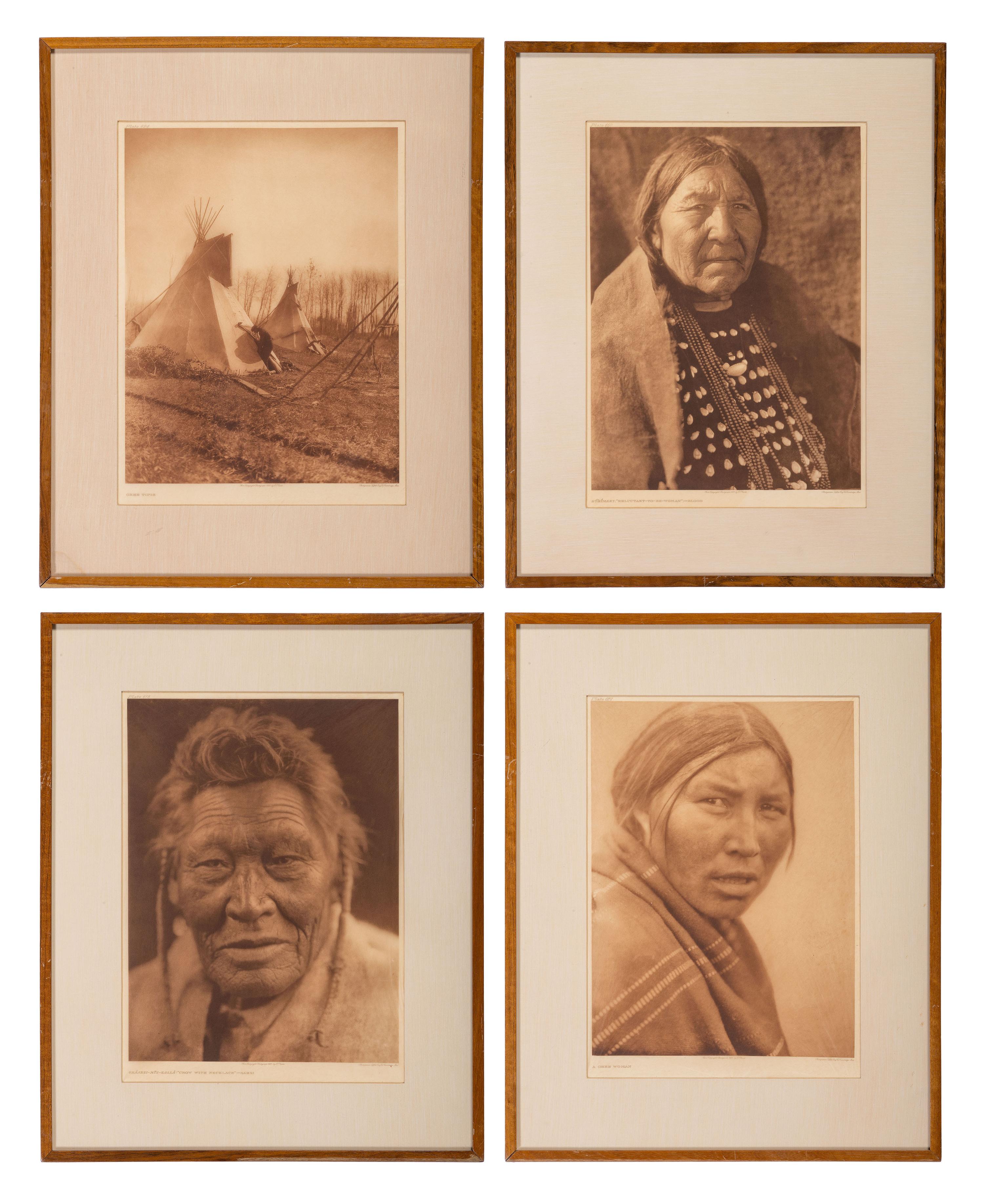 CURTIS, Edward (1868-1952), photographer. A group of 8 photogravures of Sarsi, Cree, Blood, and Blackfoot Indians.