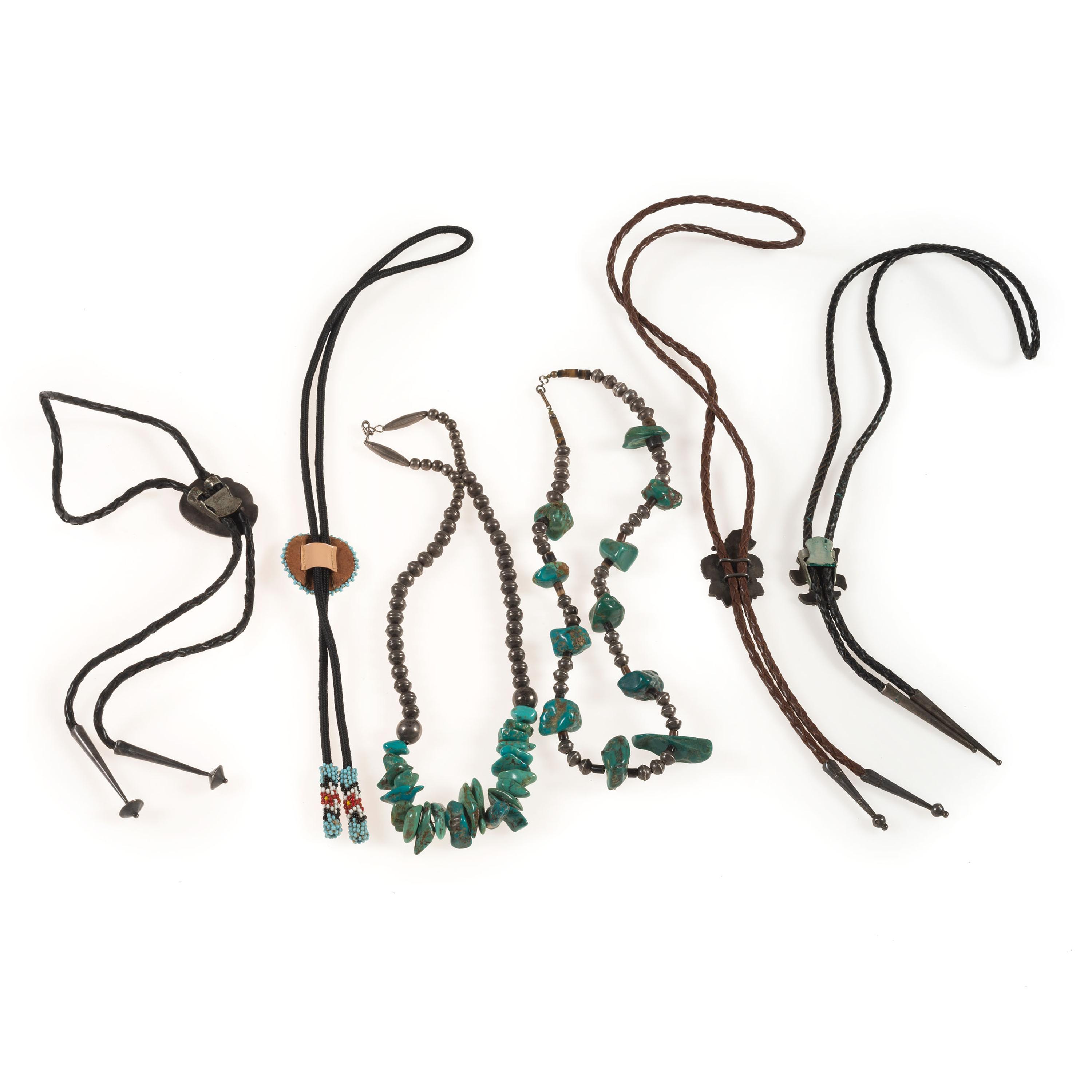 Navajo, Zuni, and Southwestern Style Necklaces and Bolo Ties