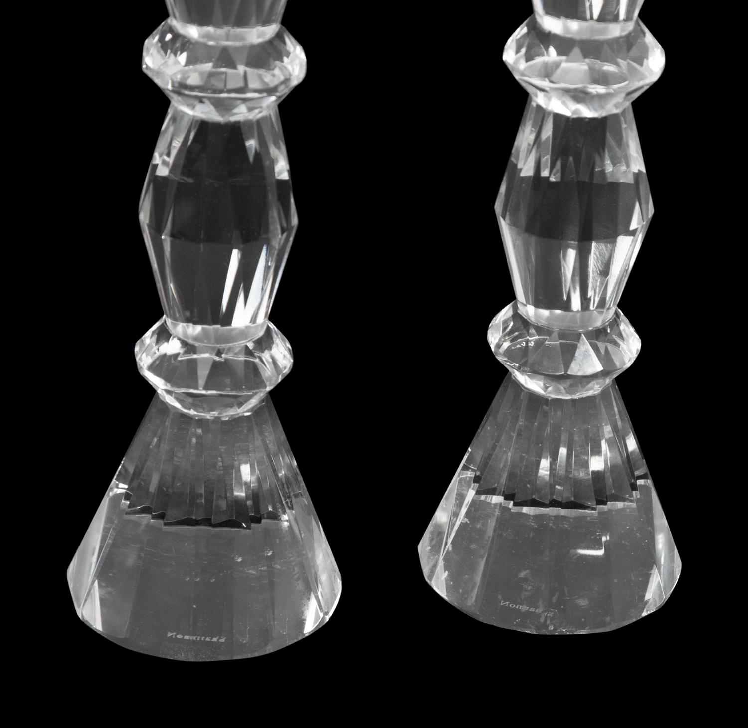 Six Cut Crystal Candlesticks