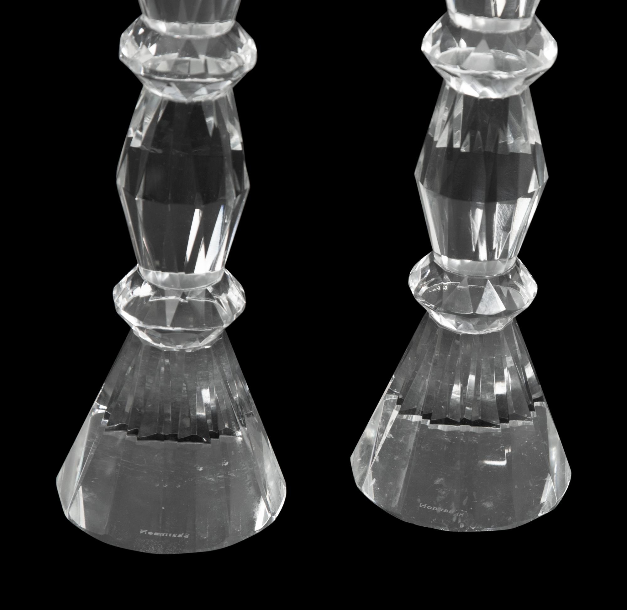 Six Cut Crystal Candlesticks