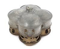 A Chinese Pewter Warming Dish 19TH/EARLY 20TH CENTURY Width 12 1/4 inches. — 19TH/EARLY 20TH CENTURY