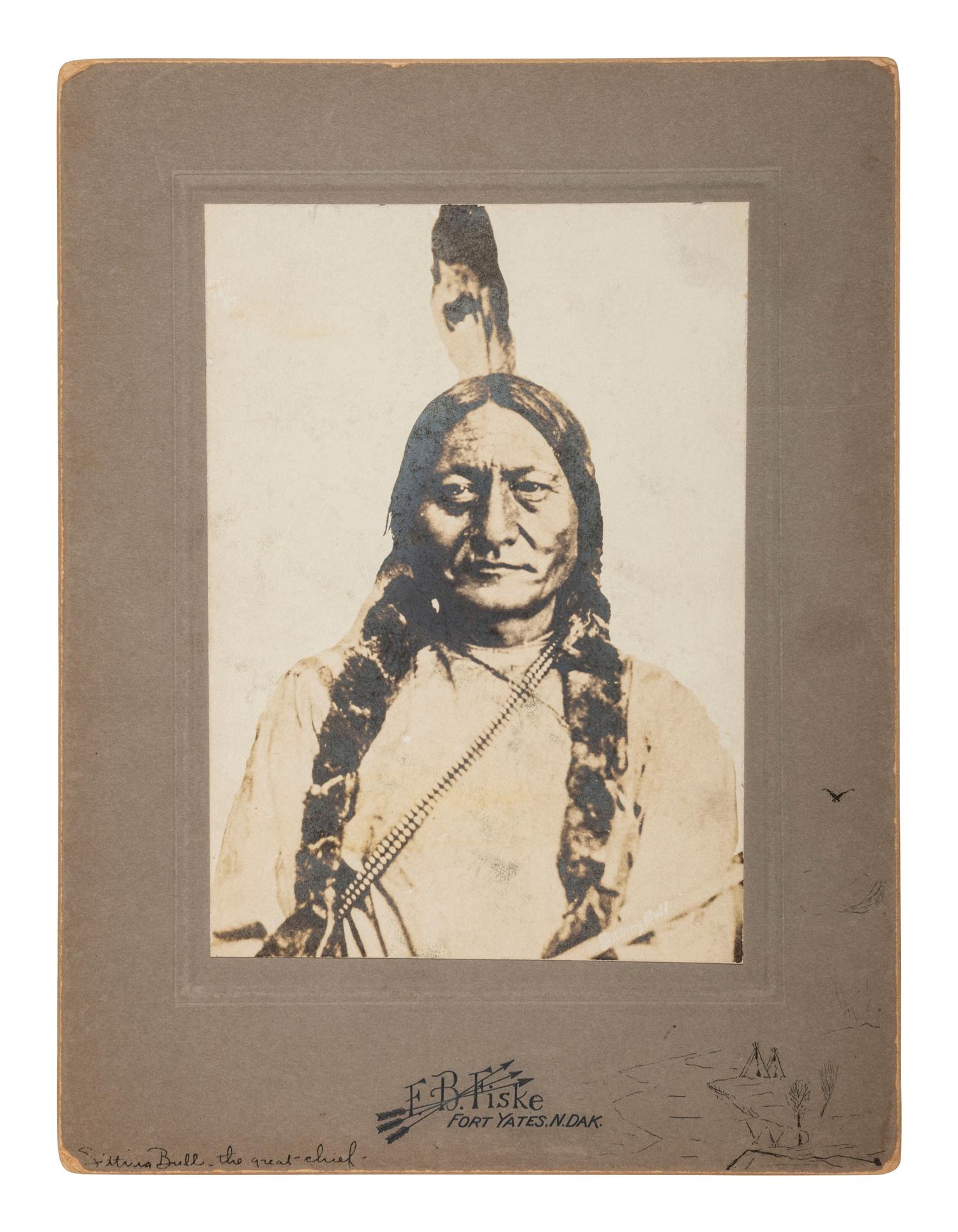 [NATIVE AMERICANS]. 2 photographs of Sitting Bull, incl. examples by FISKE and CROSS.