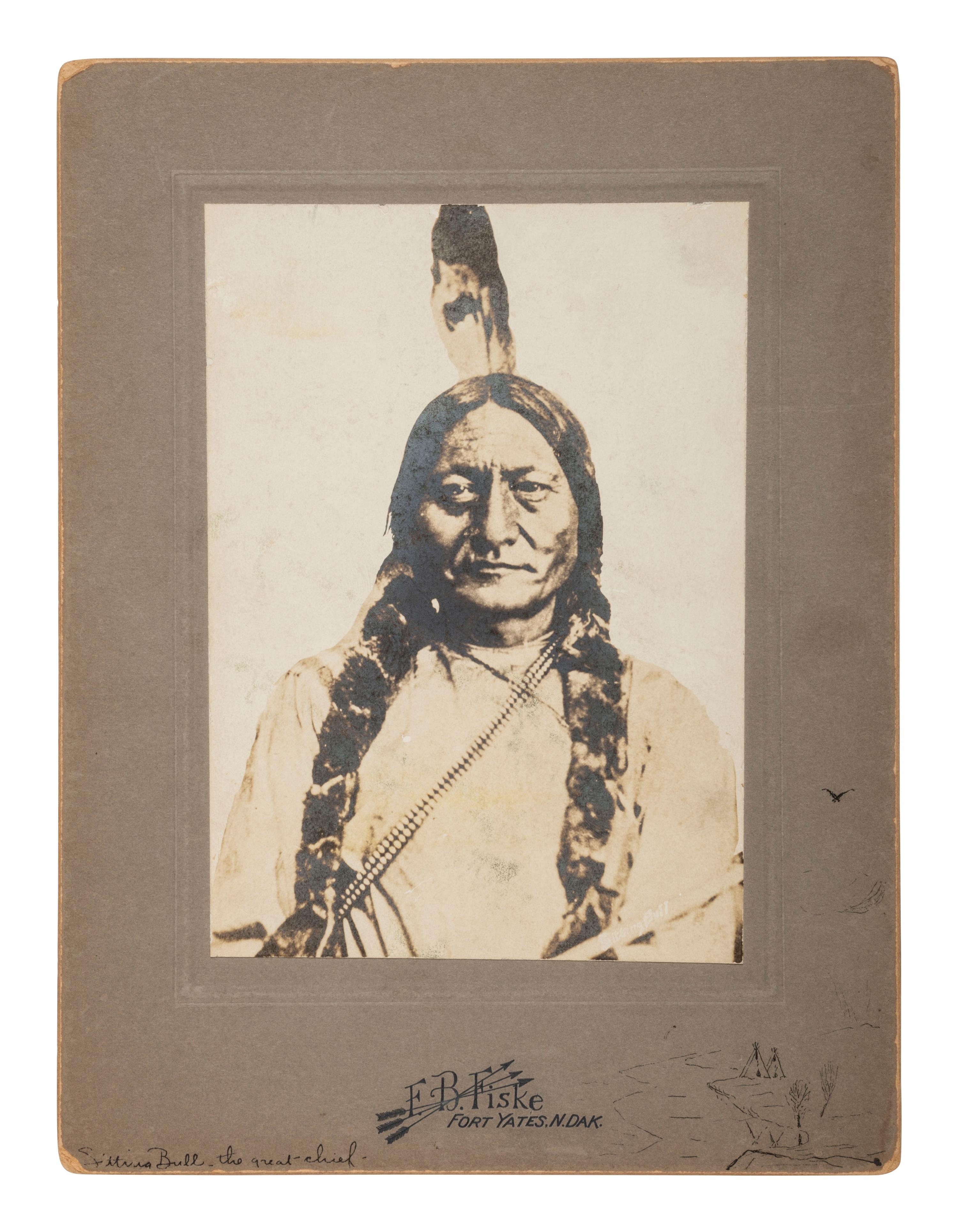 [NATIVE AMERICANS]. 2 photographs of Sitting Bull, incl. examples by FISKE and CROSS.