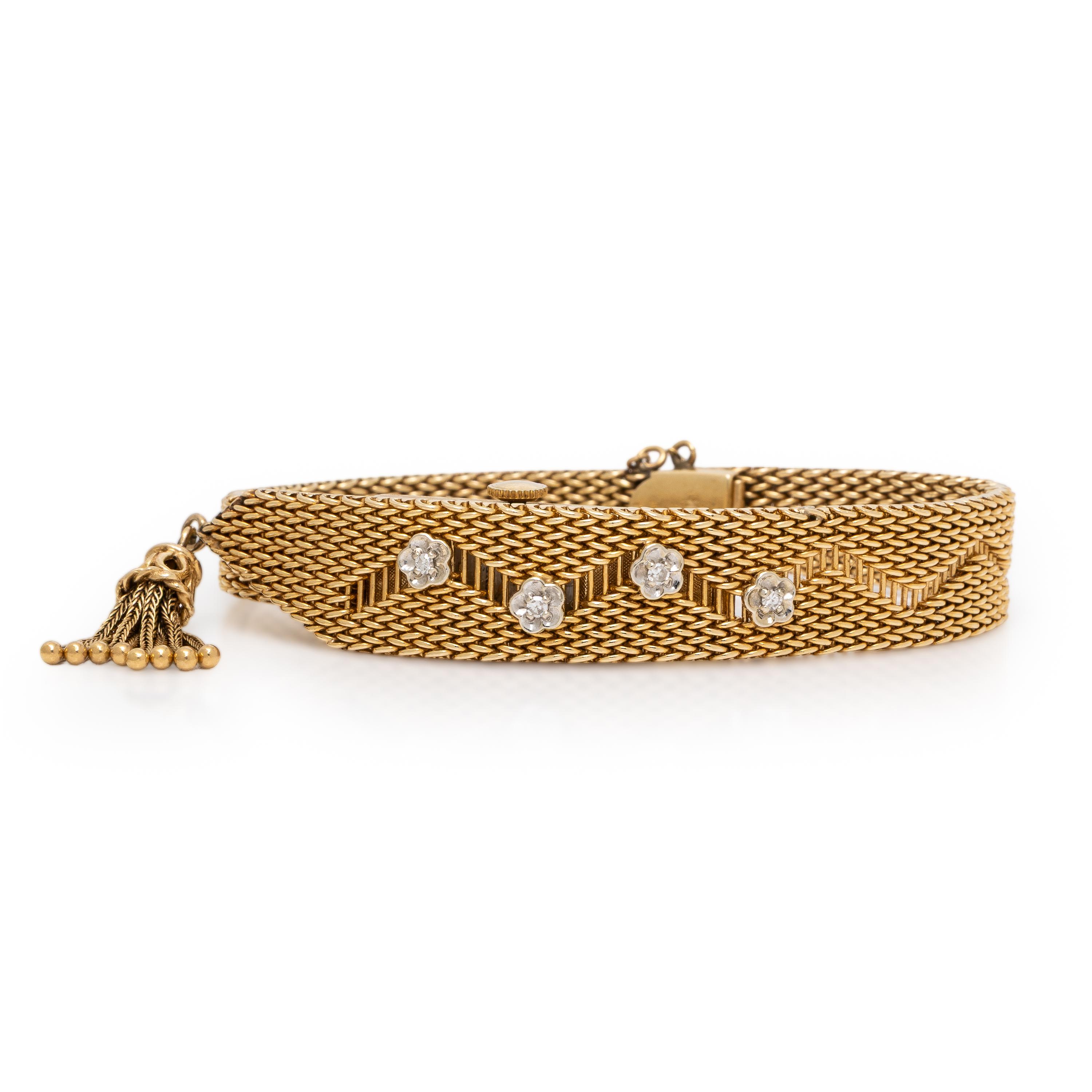Retro, 14K Yellow Gold and Diamond Surprise Watch
