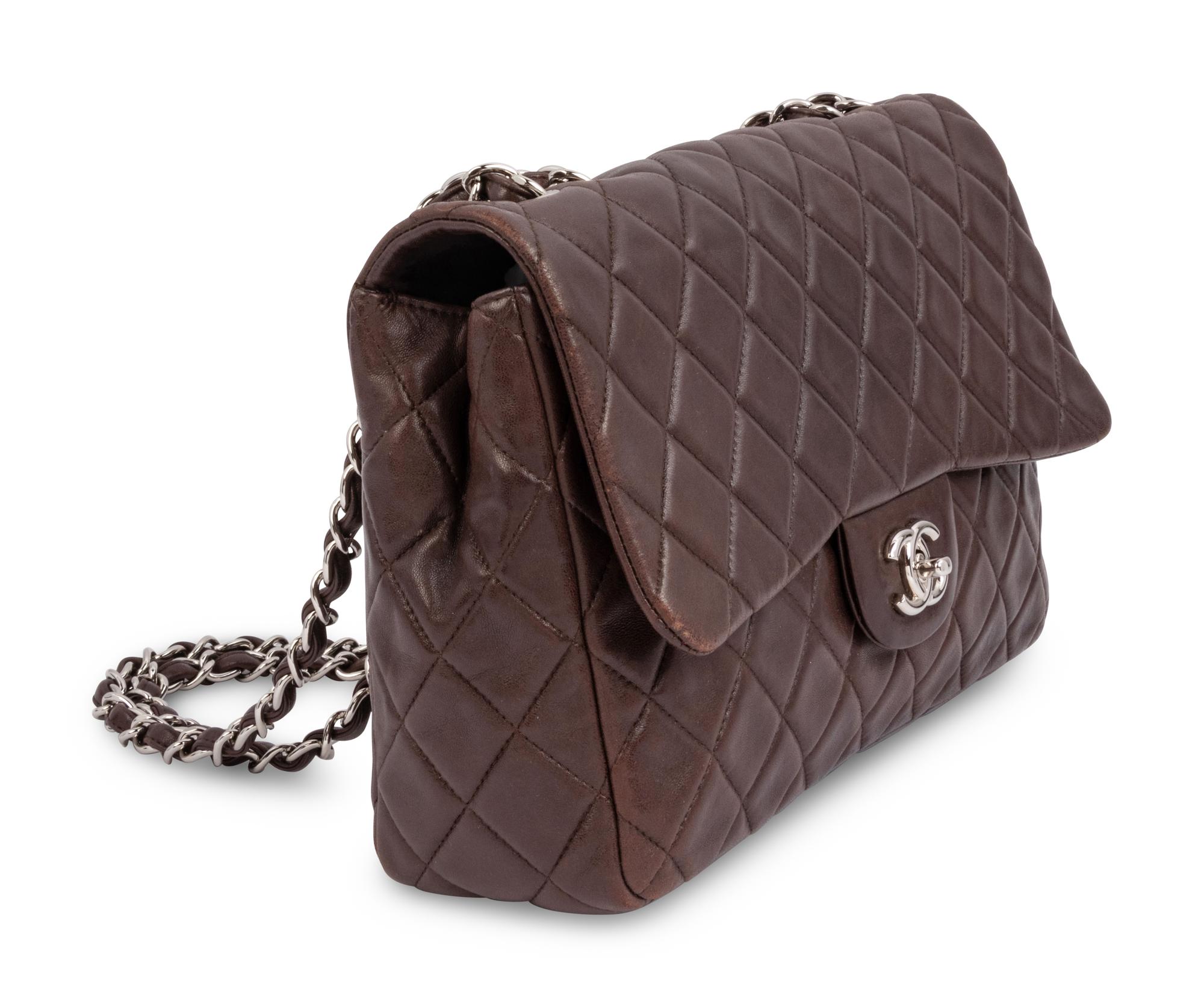 Chanel Brown Leather Flap Bag, 2008-09
