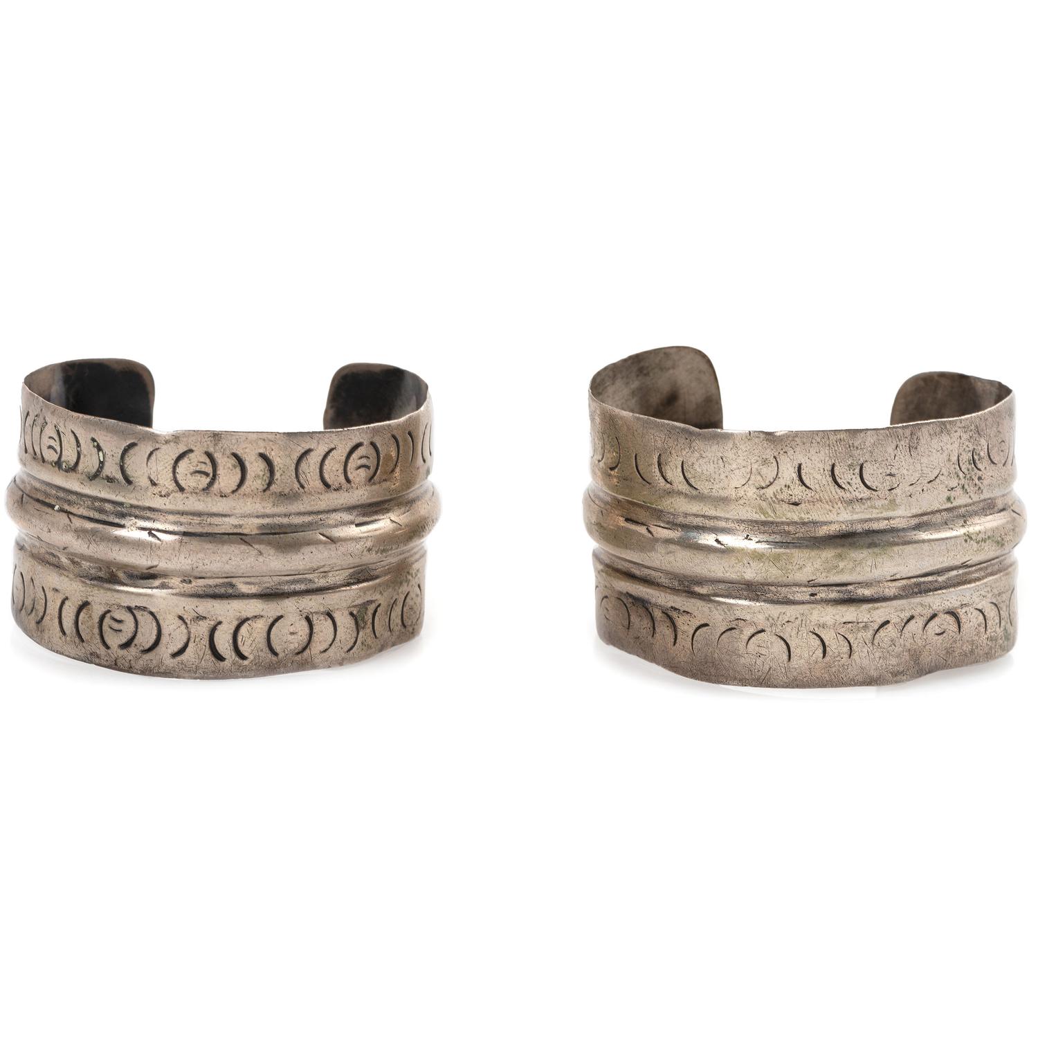 Pair of Southwestern-Style Silver Cuffs