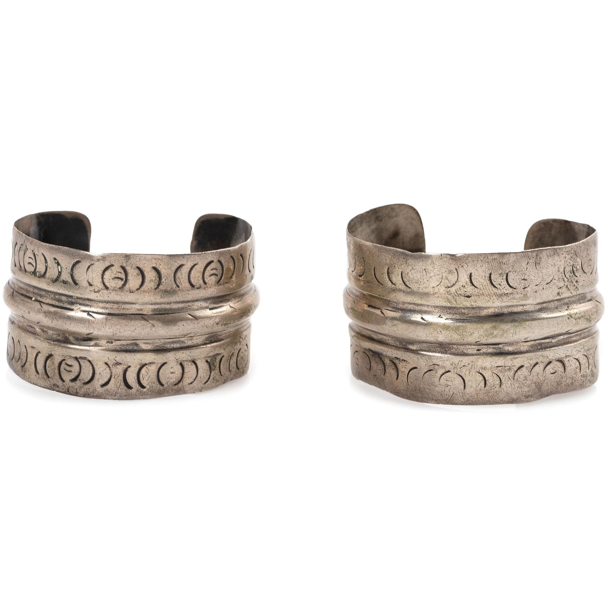 Pair of Southwestern-Style Silver Cuffs