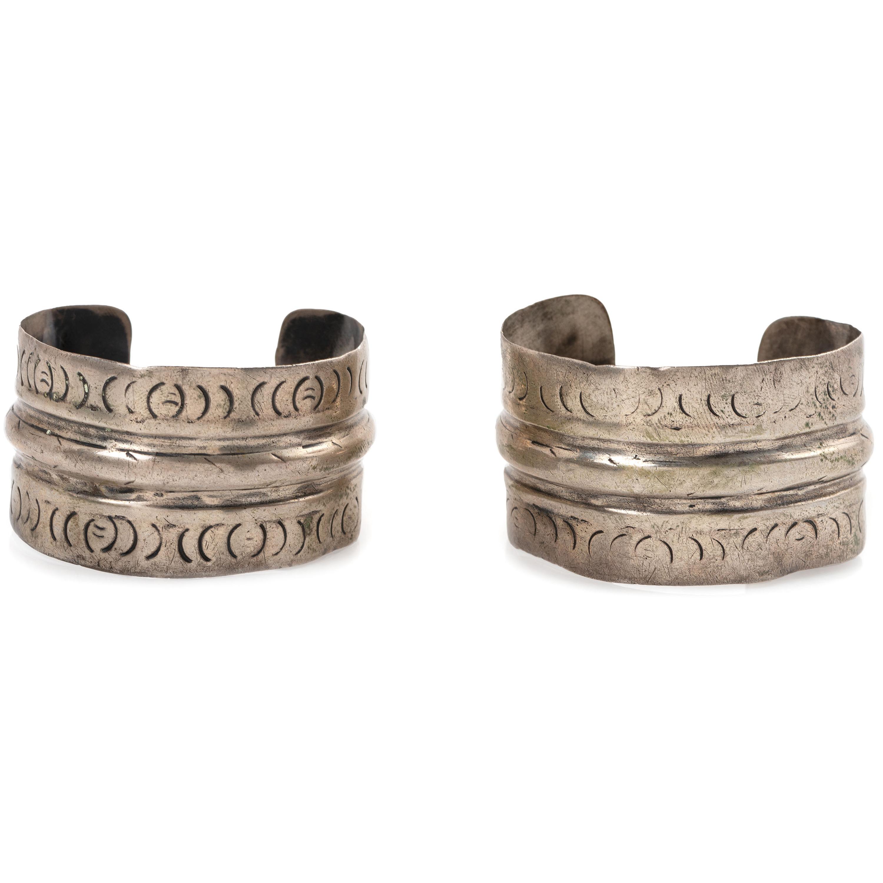 Pair of Southwestern-Style Silver Cuffs
