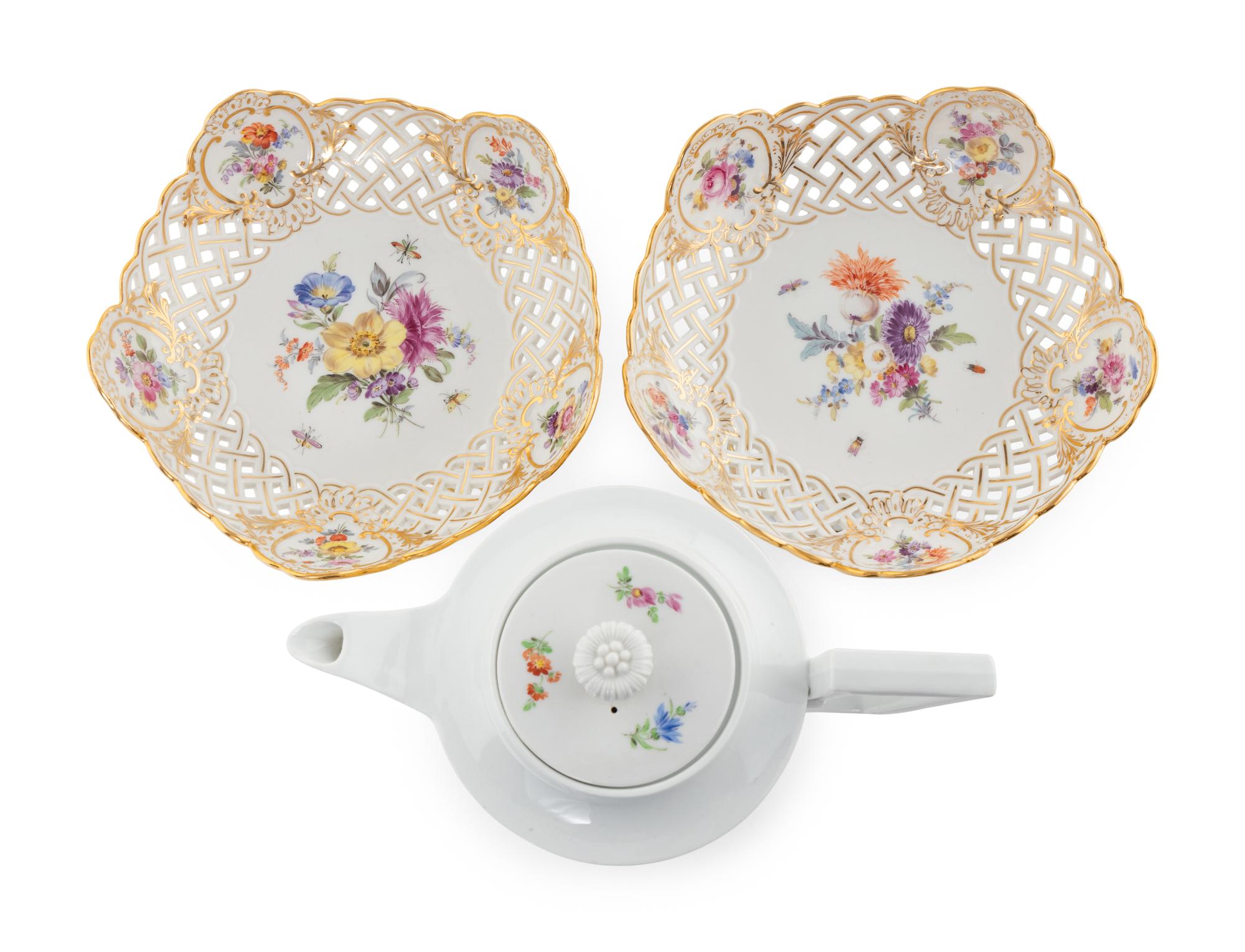 Three Meissen Porcelain Serving Articles