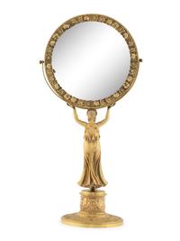 A French Neoclassical Gilt Bronze Dressing Mirror