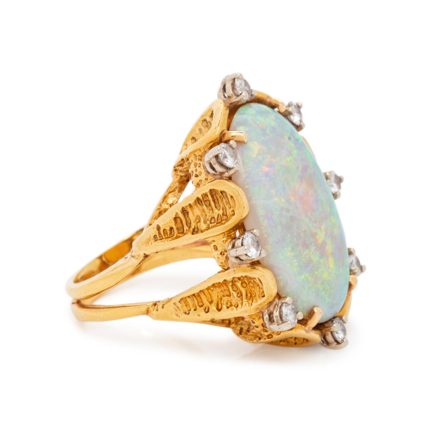 OPAL AND DIAMOND RING