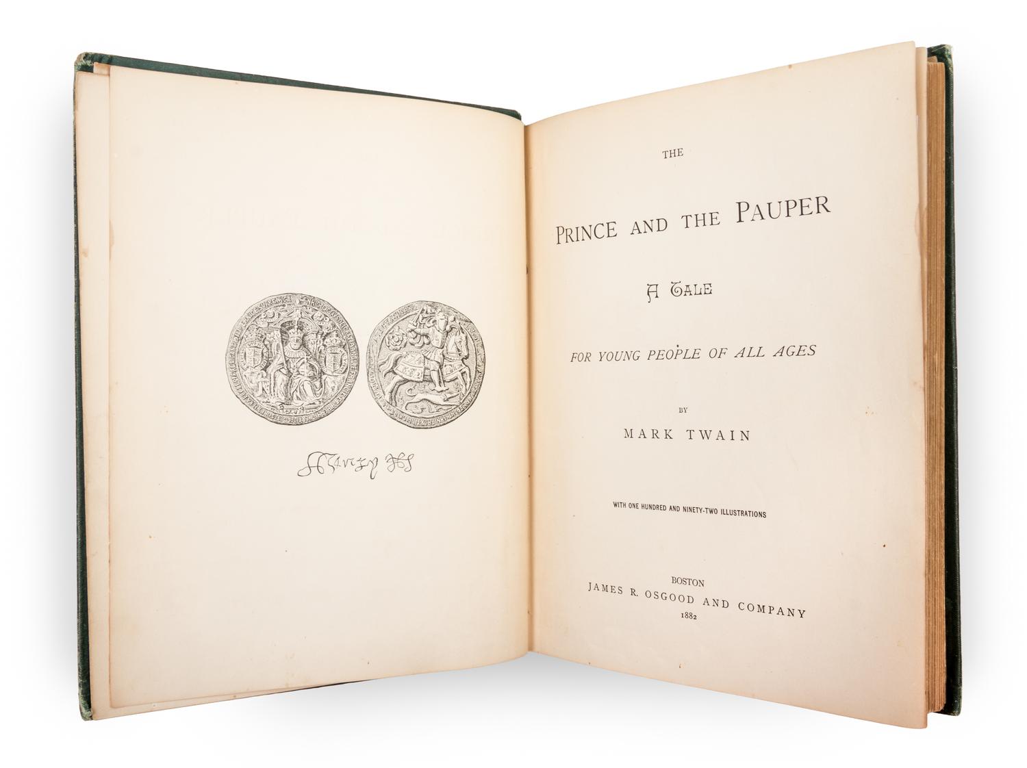 TWAIN, MARK Collection of four first editions, various printings. 1870-1889