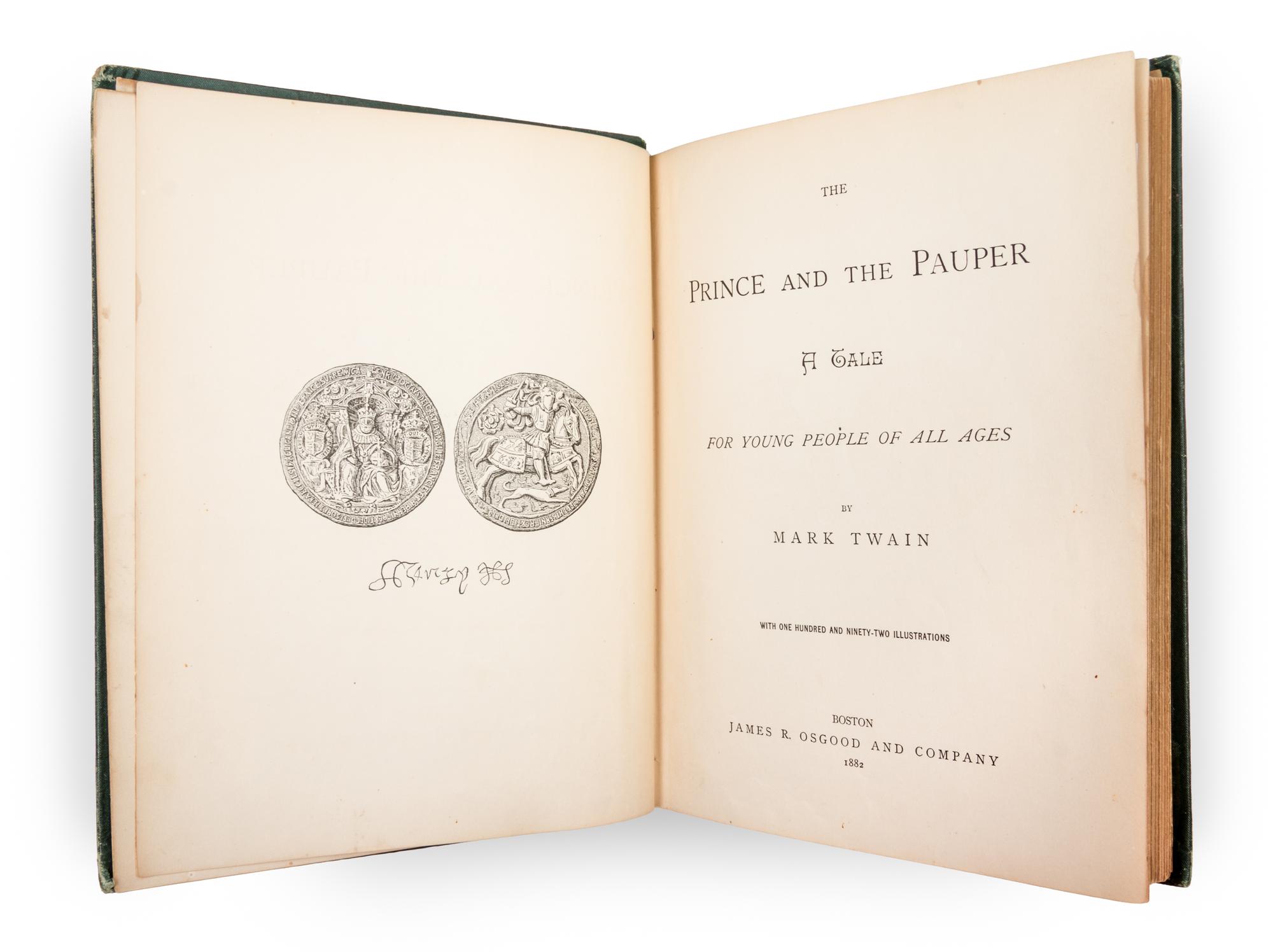 TWAIN, MARK Collection of four first editions, various printings. 1870-1889