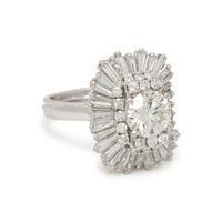 DIAMOND AND PLATINUM BALLERINA RING PENDANT
