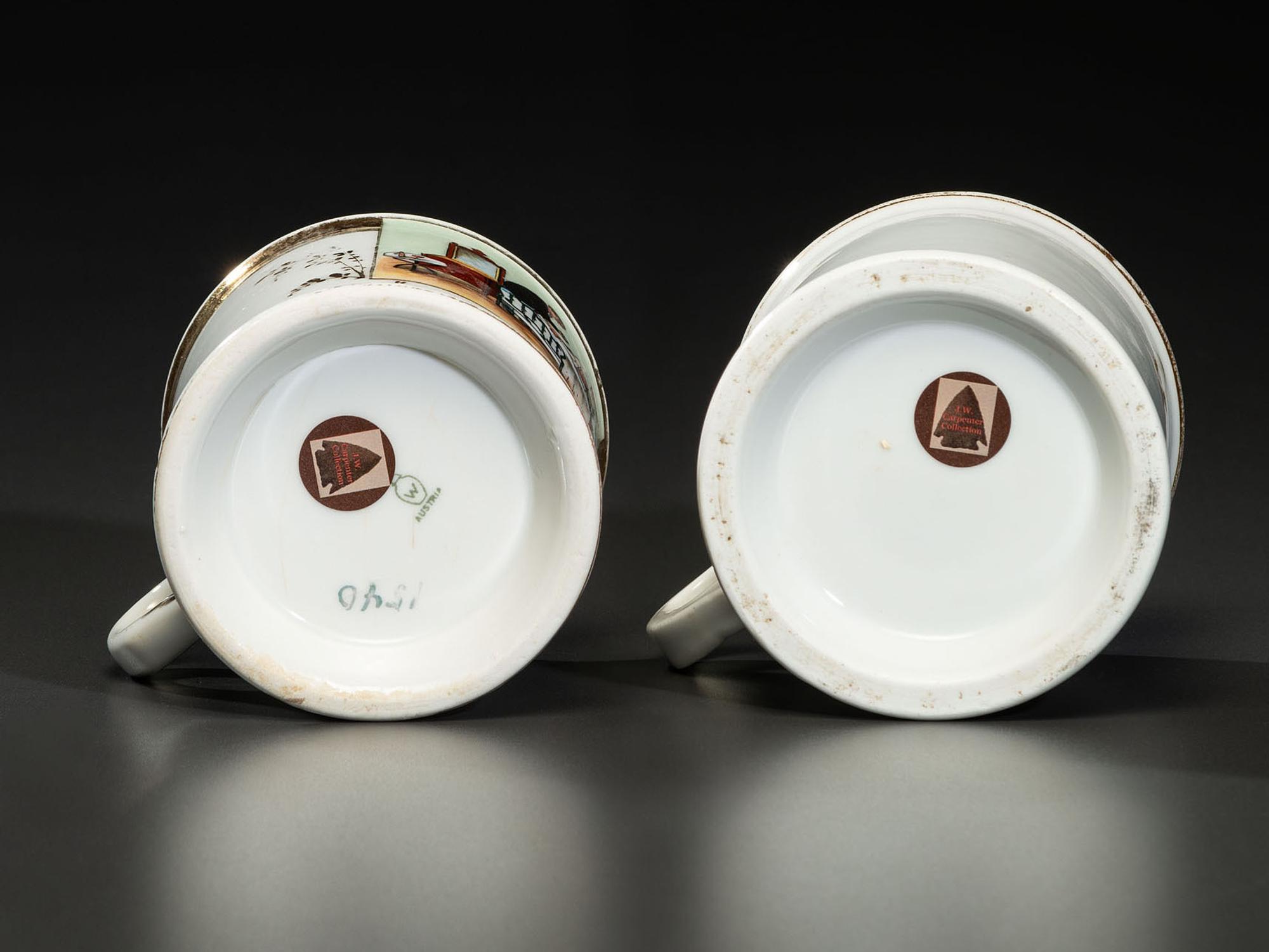 Two Porcelain Occupational Shaving Mugs
