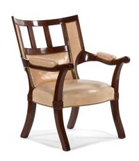 A Directoire Style Leather-Upholstered Mahogany Armchair — RANDOLPH & HEIN, SAN FRANCISCO AFTER A DESIGN BY JACOB