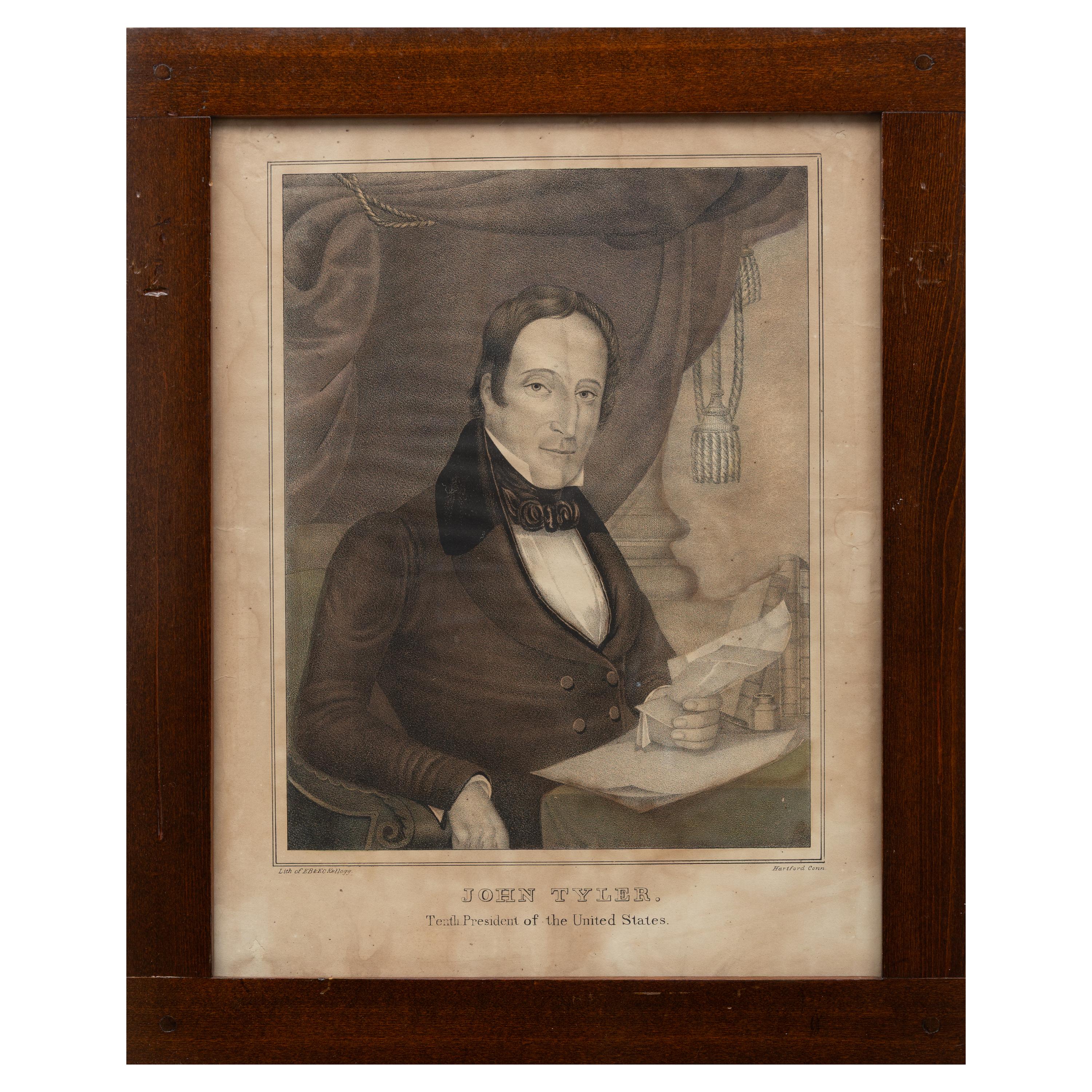 Eleven Framed Hand-Colored Lithographs of American Presidents