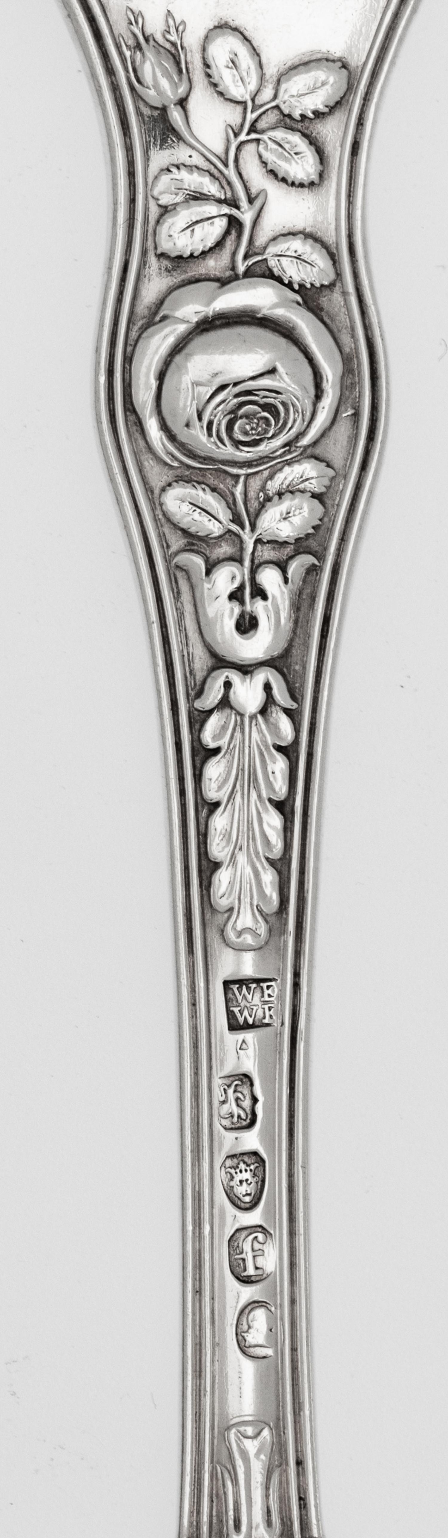 A Large Collection of English Silver Flatware Articles