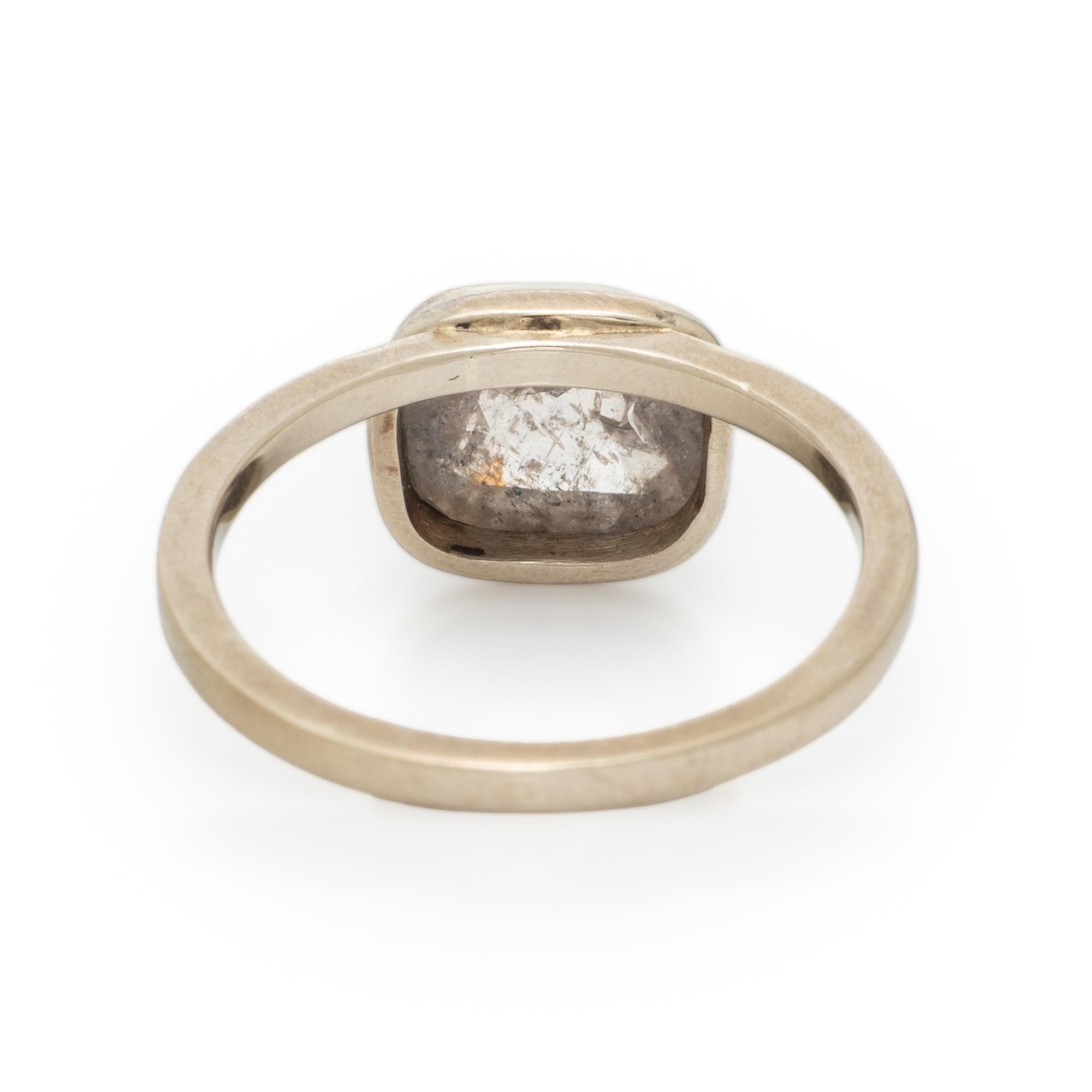 ROSE CUT DIAMOND AND WHITE GOLD RING