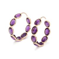 AMETHYST HOOP EARRINGS