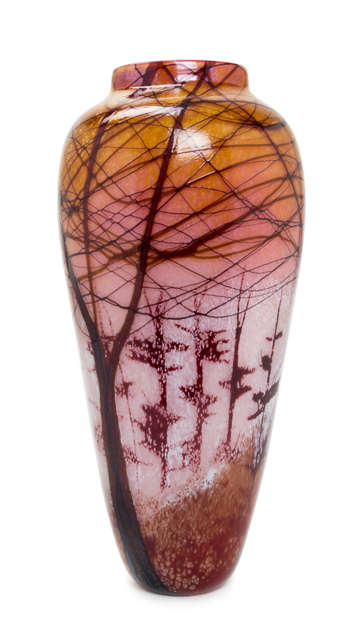 An American Studio Glass Vase, Richard Satava (b. 1950) Height 13 inches.