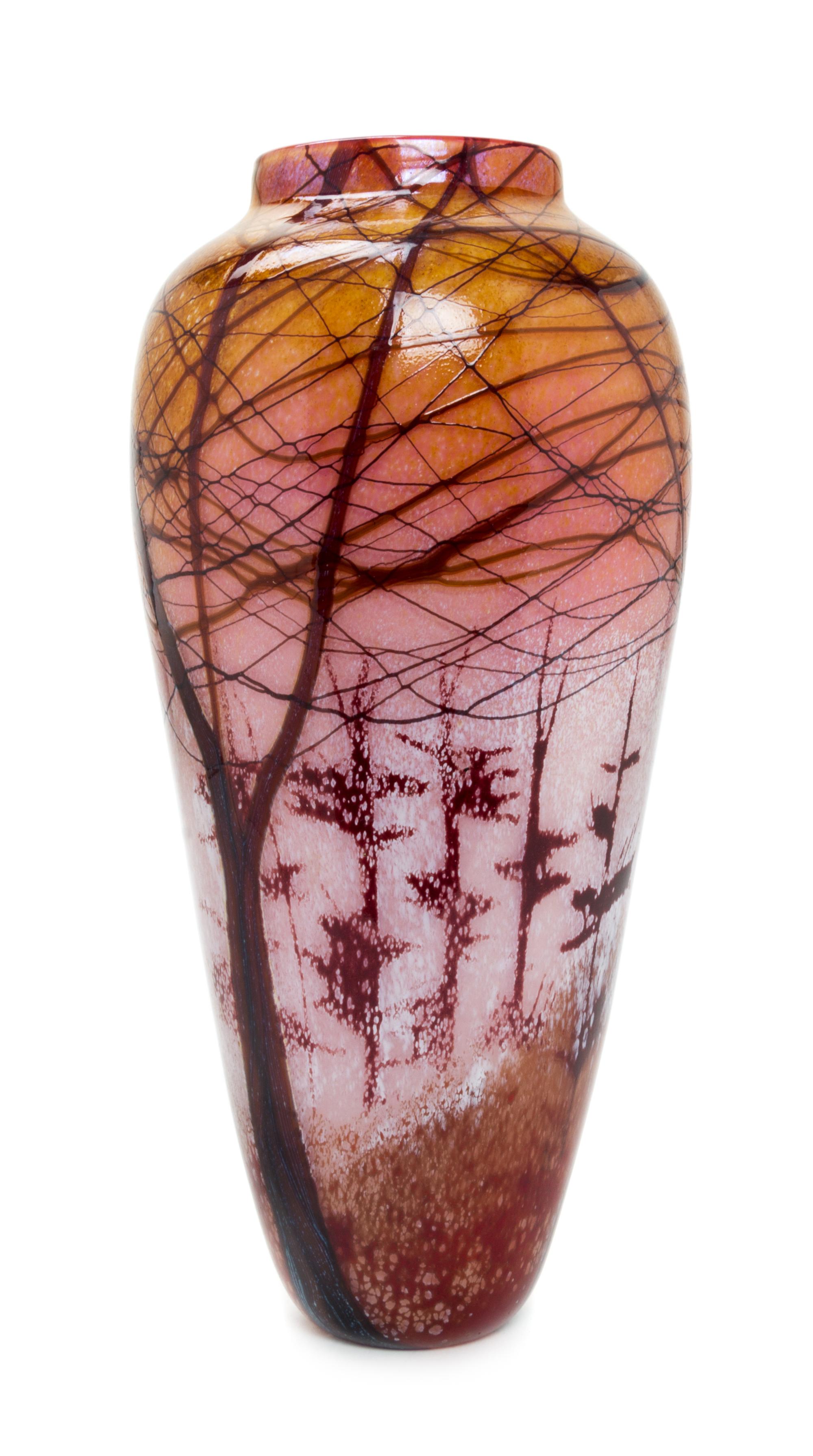 An American Studio Glass Vase, Richard Satava (b. 1950) Height 13 inches.