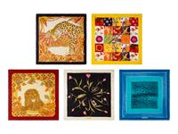Five Salvatore Ferragamo Scarves