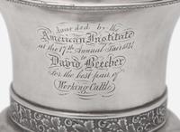 A collection of six coin silver presentation cups, Hezekiah S. Sprague (1800-1886), Newark, OH, Zalmon Stone Bostwick (1811- before 1865), New York, NY, William Adams, New York, NY, Bigelow Bros. & Kennard, Boston, MA, and others, circa 1830-1850s