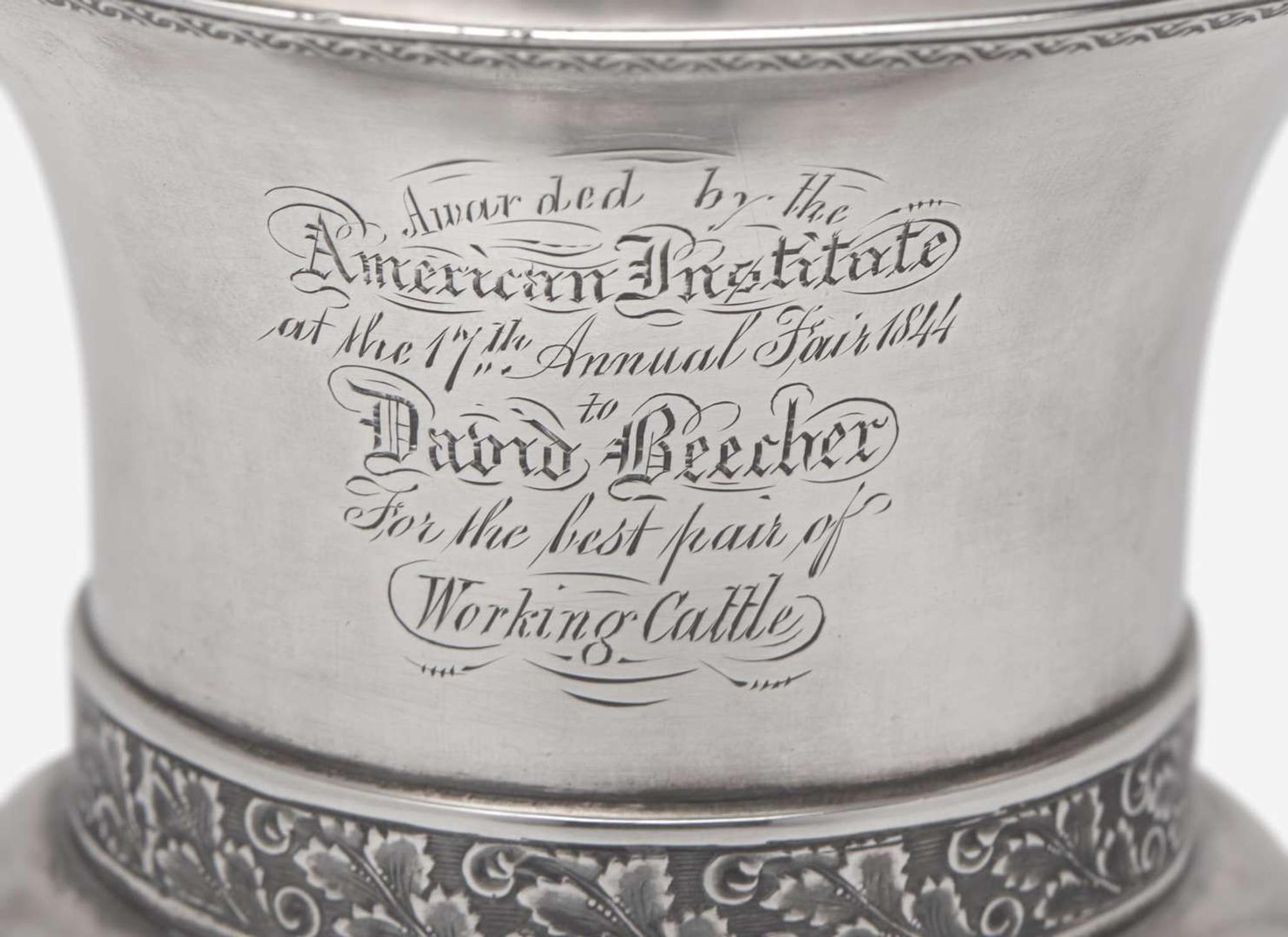 A collection of six coin silver presentation cups, Hezekiah S. Sprague (1800-1886), Newark, OH, Zalmon Stone Bostwick (1811- before 1865), New York, NY, William Adams, New York, NY, Bigelow Bros. & Kennard, Boston, MA, and others, circa 1830-1850s