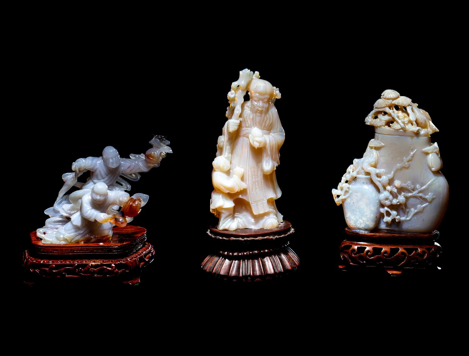 Three Chinese Hardstone Carvings