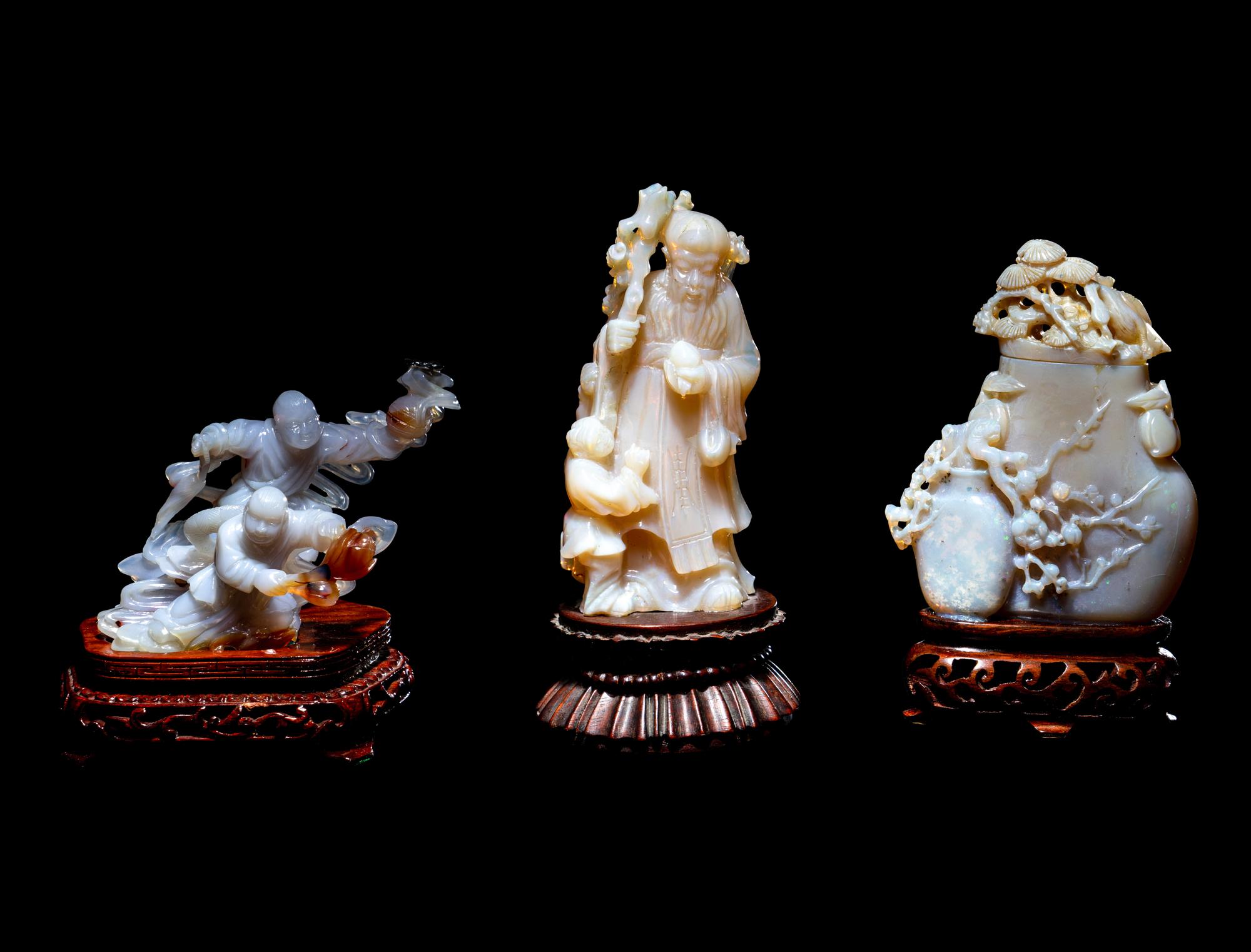 Three Chinese Hardstone Carvings