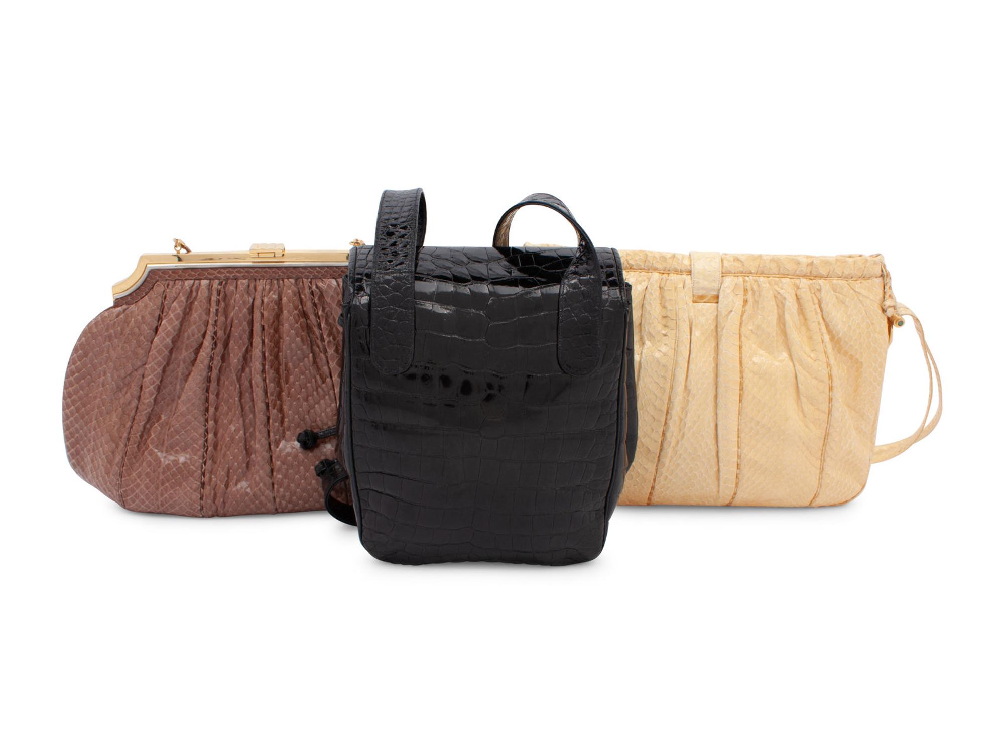 Six Designer Bags: Two Gucci, One Colombetti, Three Judith Leiber, 1990-2010s