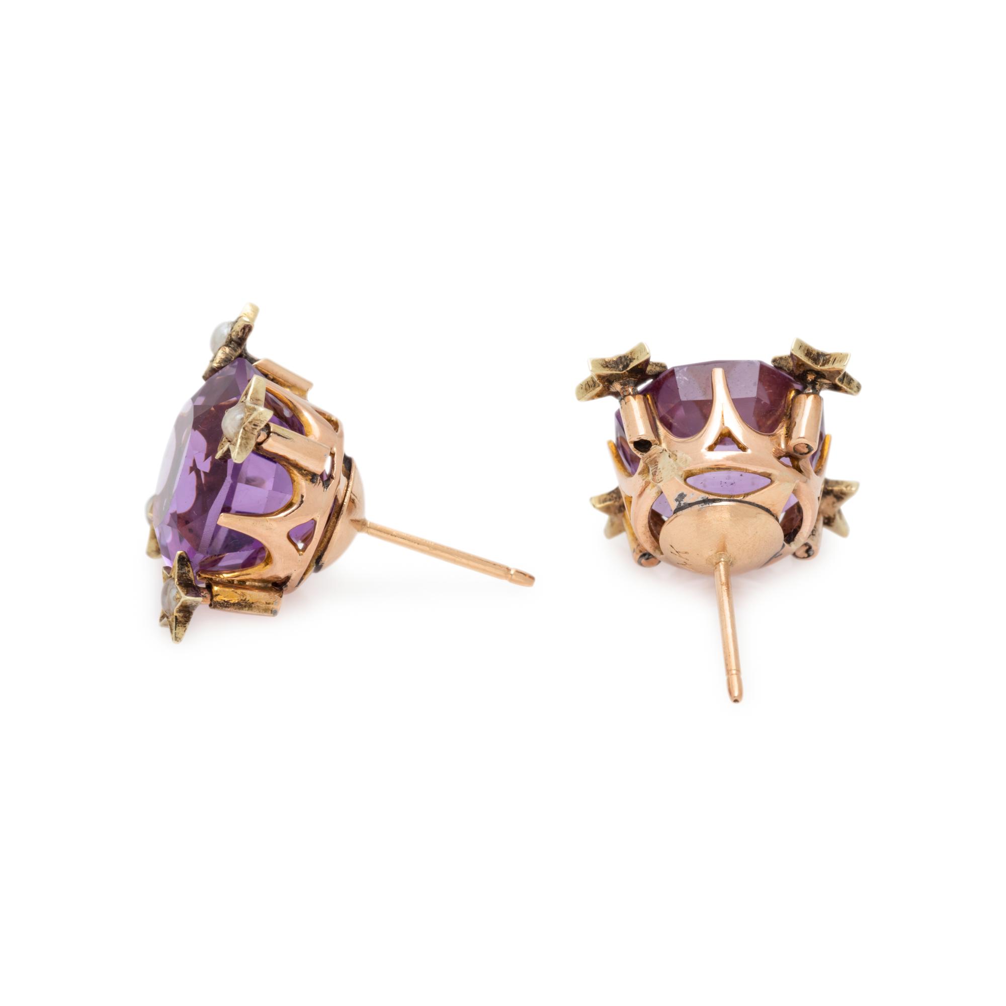 COLLECTION OF AMETHYST AND SEED PEARL JEWELRY