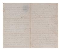 [CIVIL WAR]. Letter from Private Benjamin F. Hulbard, Co. H, Vermont 2nd Infantry, describing the Third Battle of Winchester. "Near Strasburgh," 21 September [1864].