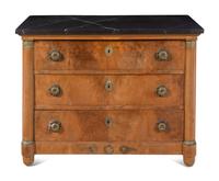 A German or Austrian Marble-Top Walnut Chest of Drawers