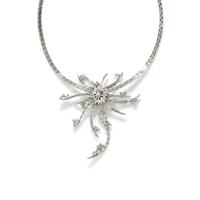 DIAMOND AND WHITE GOLD FLOWER NECKLACE