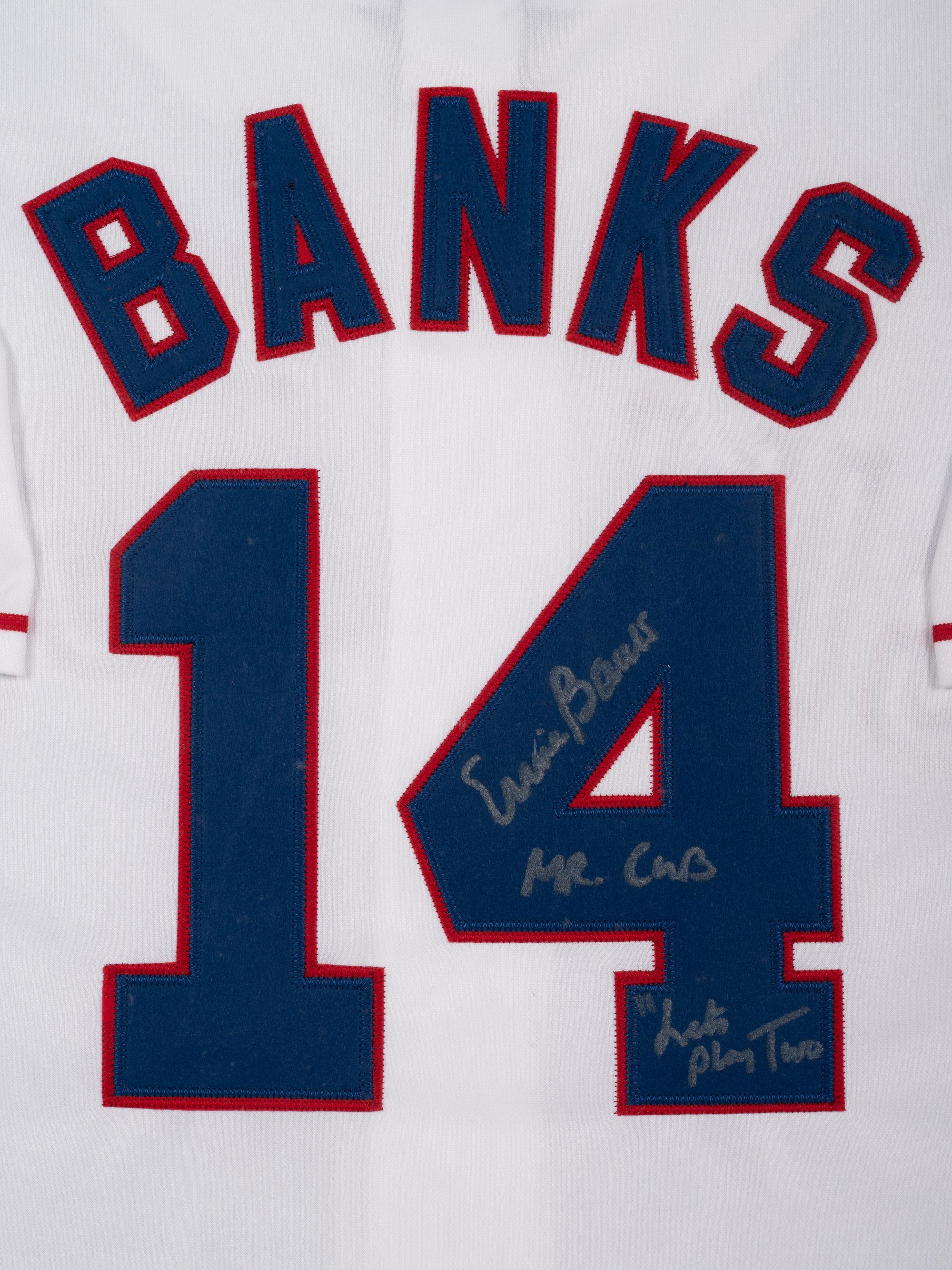 An Erine Banks Signed Autograph Hall of Fame Baseball Jersey With Multiple Inscriptions (Beckett Authentication Services Letter BAS Certified),