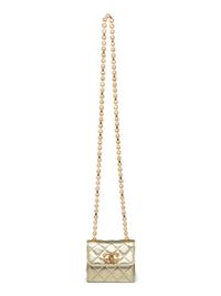 Chanel Mini Bag in Quilted Lambskin with Faux Pearl Strap