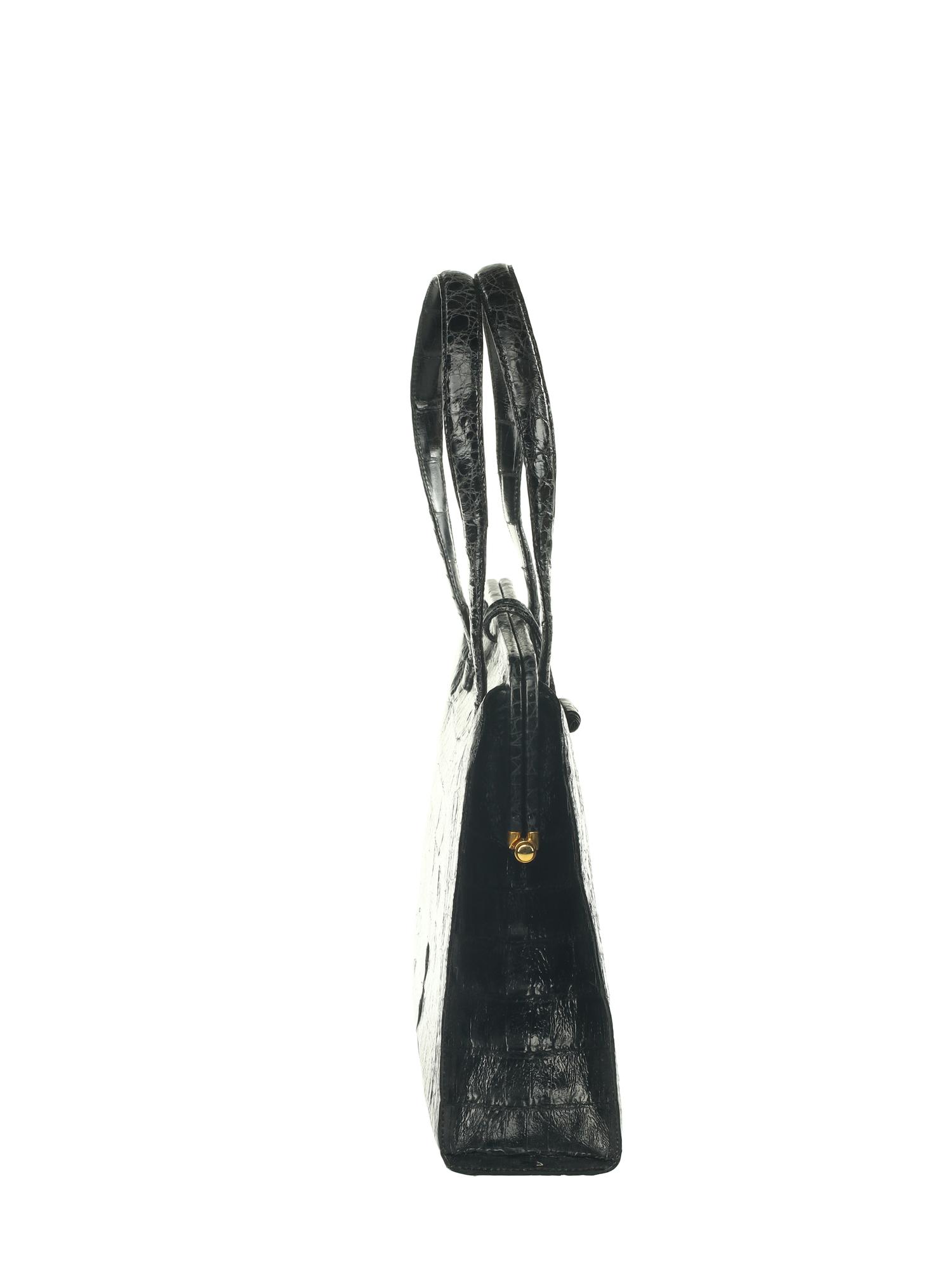 Nancy Gonzalez Black Crocodile Handbag
