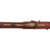 Red Painted Percussion Altered Smooth Rifle with Powder Horn & Pipe Tomahawk