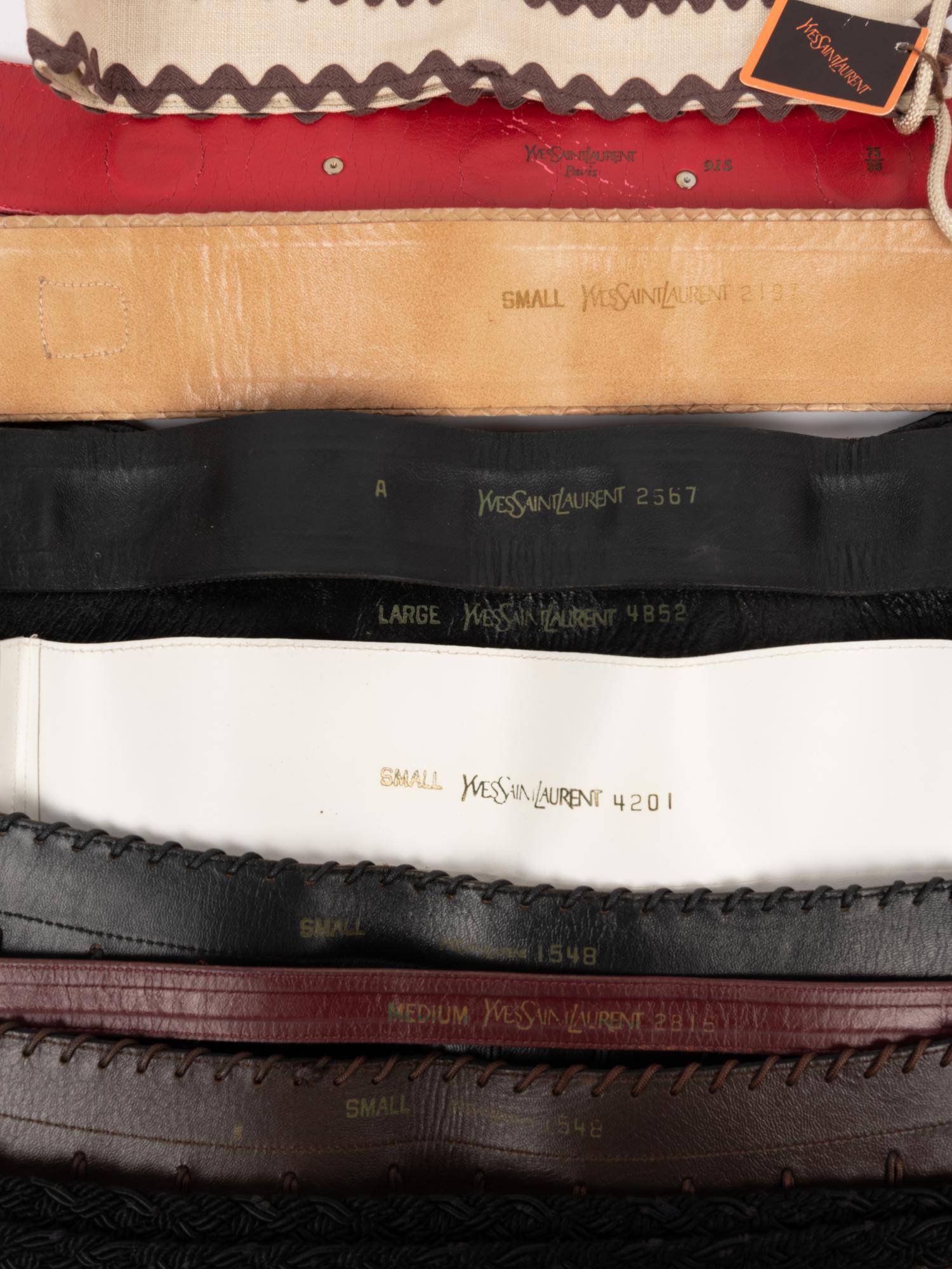 Ten Yves Saint Laurent Belts, 1970-90s